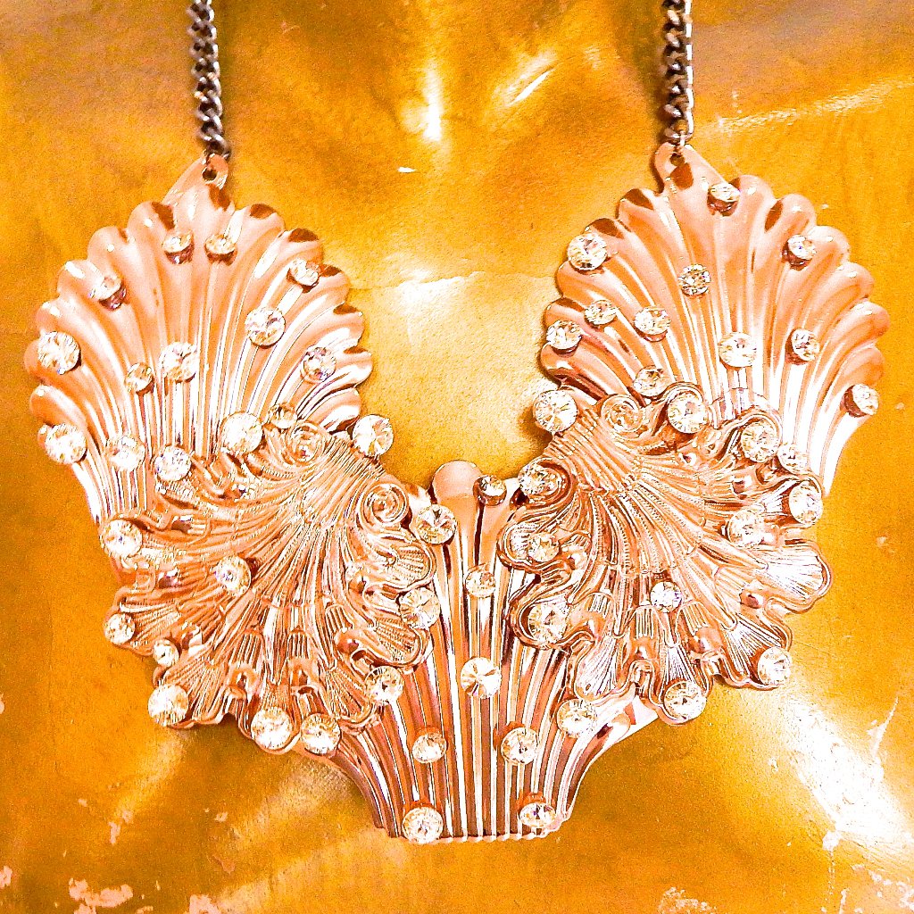 Million Dollar Mermaid Collar Rose Gold Rhinestone